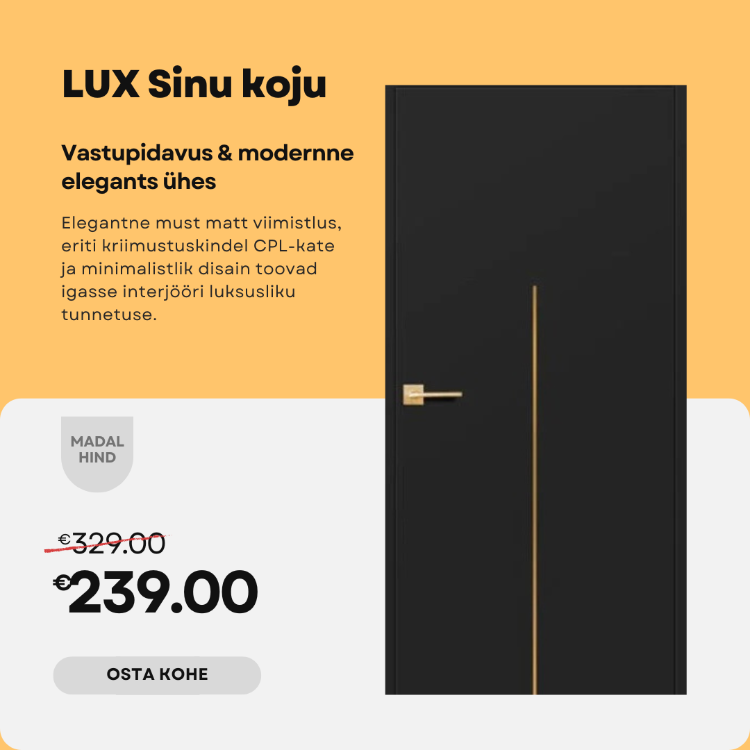 Minimalist and Modern Interior Bar Stool Product Sale Promotion Instagram Post Andoora Kõik uksed ühest kohast!